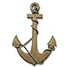 Adeco Wooden Boat Anchor with Crossbar, Steering Wheel, Décor Home Wall Decor, Light Brown (OS0002)