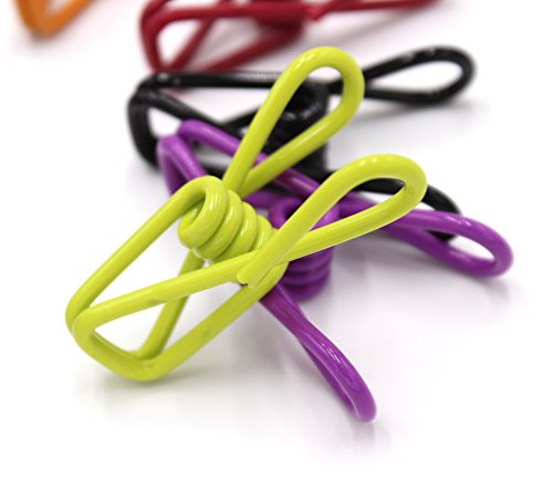 Pack of 60 - Multi-purpose Clothesline Utility Clips, Steel Wire Clips (Assorted Colors)