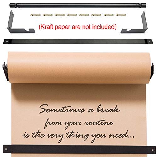 ISTOYO Kraft Paper Roll Display - Note Roll Wall Board, Wall Mounted Kraft Paper Roll Holder/Dispenser with Cutter Bar for List, Menus, Painting, Desgin (Bracket Only)-24 inch