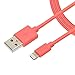 Lightning Cable, Apple Certified MFI EZOPower Lightning 8-Pin 6 Feet USB Sync & Charge Data Cable - Pink