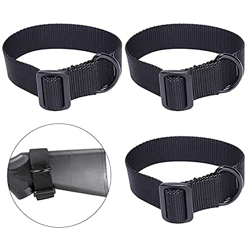 DriSubt 3pcs Adjustable Nylon Buttstock Sling Strap Attachment Sling Mount Adapter Kit Attach to Any Sling (1 Point Sling/ 2 Point Sling) for Rifle Airsoft Shotgun (Black)
