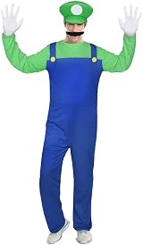 Aomig Super Plumber Costumes 4 Pack Brothers Workman Cosplay Kit Green view 8