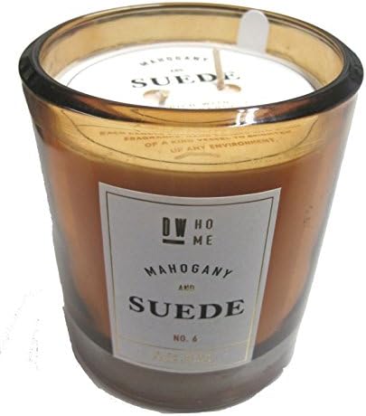 Decoware Richly Scented Candle Mahogany and Suede 14.06 oz Two Wicks Brown Glass Jar