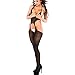 ILUCI Sexy Lingerie for Women for Sex Women's Lace See Through Fishnet Bodystocking with Open Crotch Sleepwear (1 PC, Black 6108)