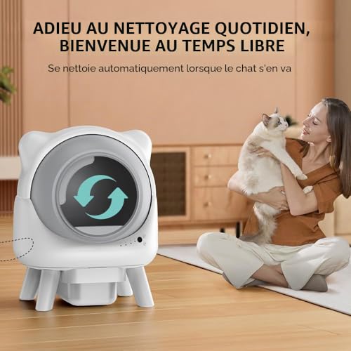 Cura X1 Self-Cleaning Cat Litter, 80+8L Self-Cleaning Litter, Safety Sensors, Odour Removal, App Control, Large Capacity, Automatic Litter for Multiple Cats