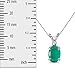 10k White Gold Oval Emerald And Diamond Pendant with 16