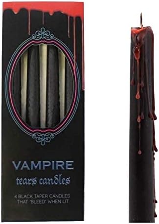 Candles & Holders - something different Vampire Tears Black Candles - Set of 4 Bleeding Candles - Gothic Rituals Halloween