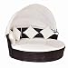 TANGKULA Patio Furniture Outdoor Lawn Backyard Poolside Garden Round with Retractable Canopy Wicker Rattan Round Daybed, Seating Separates Cushioned Seats (4 Pillow Beige) primary
