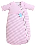 LETTAS Baby Girls Cotton Removable Long Sleeve Zip up Sleeping Bag Thicken Autumn Winter Pink (6-12 Months,S)