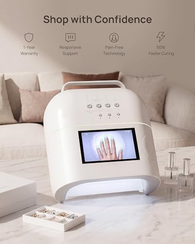UV LED Nail Lamp for Gel Nails - O NAIL SUNX PRO MAX Cordless Rechargeable Nail Dryer with AI Curing, HD Display, 109 LEDs, 73Wh Battery, for Gel Polish, Builder, Base & Top Coat [White]