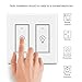 Smart Light Switch,2 Gang Wi-Fi Switch In-wall Wireless Switch Compatible With Amazon Alexa,Remote Control Your Fixtures From Anywhere,Timing Function,Overload Protection,No Hub Required