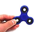Tri-Fidget Hand Spinner Toy Stress Reducer - Perfect For ADD, ADHD, Anxiety, and Autism Adult Children (Blue, 3 Wheel)