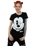 Disney Women's Mickey Mouse Distressed Face T-Shirt