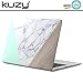Kuzy Compatible with MacBook Air 13 inch Case A1466 A1369 Hard Cover Older Version 2017, 2016 Marble Pattern, Mint Wood