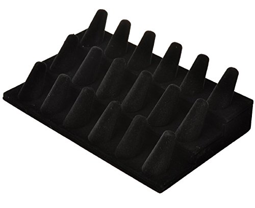 image for Bocar Black Velvet Finger Ring Display Showcase Organizer Holder Jewel