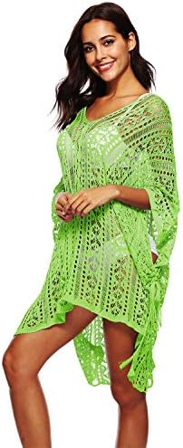 NFASHIONSO Women's Fashion Swimwear Crochet Tunic Cover Up/Beach Dres