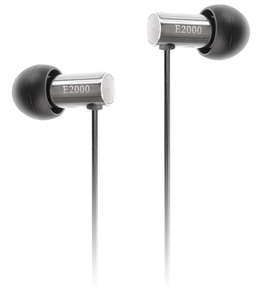 final E2000 In-Ear Isolating Earphones, High-Fidelity Sound, Noise-Isolating Design, Comfortable Fit, Durable Construction, Aluminium Housing, Swing-Fit Eartips - Silver Aluminium