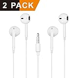 Earbuds,BYXN iPhone Earphones with Microphone Stereo Headphones with Mic and Remote Control [2Pack] for iPhone 6s 6 Plus 5s 5 4s 4 SE 5C iPad iPod 7 8 7s IOS S8 S7 S6 Note 1 2 3 2 In Ear Earbuds