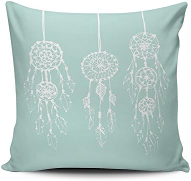 ZeDae Personalized Bohemian Dream Catchers Square Pillowcases Pretty Mint Decorative Throw Pillow Covers Cases 16x16 Inches One Sided