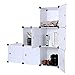 C&AHOME Cube Storage Organizer with Doors, 6-Cube Plastic Closet Cabinet, Modular Bookcase Units, Ideal for Bedroom, Living Room, 36.6