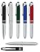 Stylus Pen with Light for Touchscreen Devices, Tablets, iPads, iPhones, Multi-Function Capacitive Pen with LED Flashlight, Ballpoint Ink Pen, 3-in-1 Metal Pen, Multi,6PK