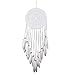 Crochet White Dream Catchers for Bedroom Wall Decor, Malicosmile Handmade Dreamcatcher for Dreams Teenage Girl Room Decorations