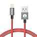 iPhone Lightning Charger Cable [MFi Certified], iXCC 4 Feet Nylon Braided iPhone Charging and Sync Cable Compatible for iPhone X/8/7/6/6s/Plus/5/SE/iPad Mini/Air/Pro - Red