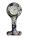 Round Silicone Nurse FOB Watch Pack of 10,Women Floral Clip-on Fob Brooch Hanging Pocket Watch