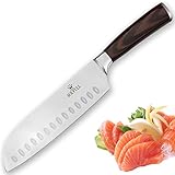 Santoku Knife Soufull Mirror Polished 7 inches High Carbon Stainless Steel Knife Professional Knife with Premium Packaging