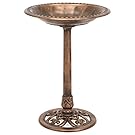Best Choice Products Outdoor Garden Pedestal Bird Bath Vintage Decor - Copper