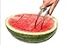 Multifunctional Fruit Knife ,Goldflower Silver Stainless Steel Watermelon Slicer Cutter with Ideal for Watermelon, Cantaloupe, Dragon Fruit ,Cake and etc.