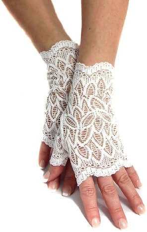 Madame Fantasy White Lace Fingerless Gloves