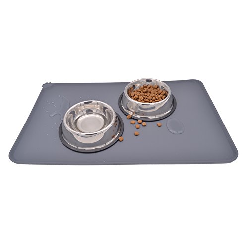WQYK Pet Food Silicone Mat Waterproof Nonslip Feeding Bowl Tray For