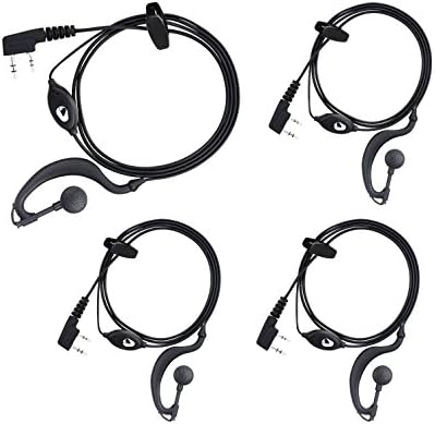 MeMoToys Walkie Talkies Earpiece 4 Pack Earphones 2 Pin Two Way Radio Headset with Mic Microphone Speaker