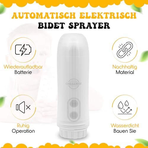Elektrisches Portable Bidet - Intimdusche für Wochenbett, Po Dusche für Reisen, Mobiles Reise Bidet & Poduschesche für Hygiene nach der Geburt, Wiederaufladbar, Sanfte Reinigung