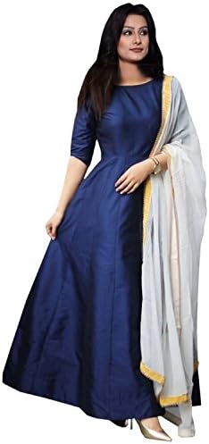 Elexsis Fashion Women's Tapeta Silk Anarkali Fancy Gown. (204_Free Size)