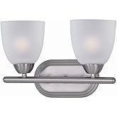 Maxim Axis-2 Light Transitional Bath Vanity in Transitional style-13 Inches Wide by 8.5 inches high-Satin Nickel Finish