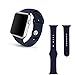 Apple watch band,Soft Silicone Sport Style Replacement for 38mm Apple Watch All Models - 2 Lengths - Midnight blue