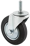 Steelex D2544 5-Inch 220-Pound Threaded Swivel Black Rubber Caster
