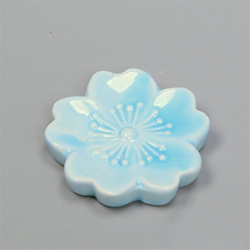 6pcs Japanese Style Ceramic Sakura Flower Chopstick Rest Spoon Fork Knife Holder - Thumbnail 5