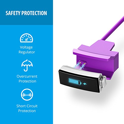 Cablor 2PCS Charger for Fitbit Alta , 30cm Fitbit Alta Replacement USB Charging Cable for Fibit Alta Band Wireless, Quality Power Charging Cord - Purple (No reset button)