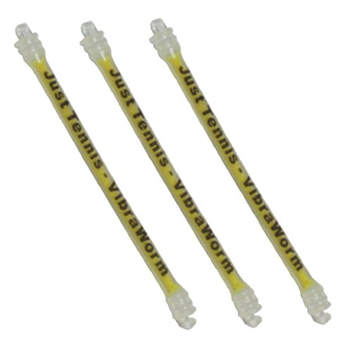 Vibra Worm - 3 Pack - Gel Filled Tennis Racquet Vibration Dampener - Choice of Color (Yellow)