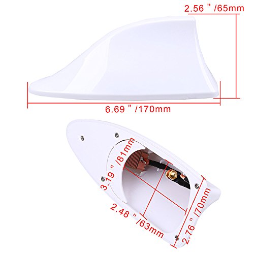 POSSBAY Car Antenna Shark Fin Aerial Radio Signal Universal for Auto SUV Truck Van - Thumbnail 6