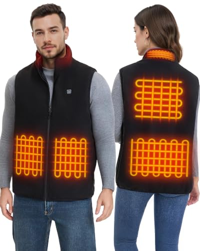 Beamsks Heated Vest for Men Women with 16000mAh Battery Pack, Lightweight Soft Fleece Electric Heated Vests for Hunting at Amazon