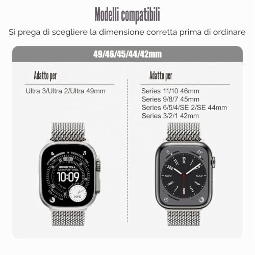 Apple Watch Ultra 3/2/1 49mm, Parachute Style Buckle, Titanium Milanese Straps for iWatch Series 11 10 9 8 7 6 5 4 Ultra SE 3 2 1, 49mm/46mm/45mm/44mm/42mm [[[Series 3/2/1)