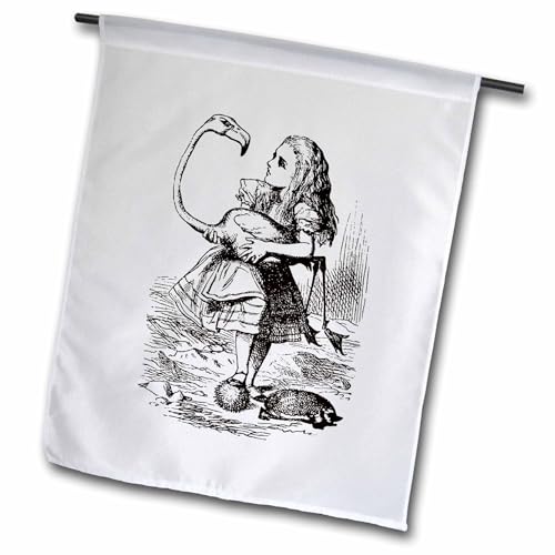 3dRose Alice in Wonderland Alice - Garden Flag, 12 by 18"