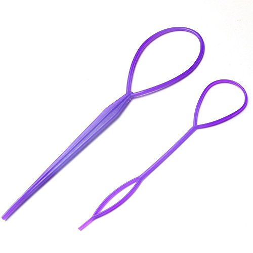 10PCS Plastic Magic Pull Hair Pin Tail Hair Braid Ponytail Maker Styling Tool (5 Large + 5 small)