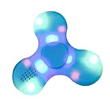 Hand Spinner LED Light Bluetooth Speaker Anti-Stress Fidget Hand Tri Spinner EDC Gyro Toy (Blue)