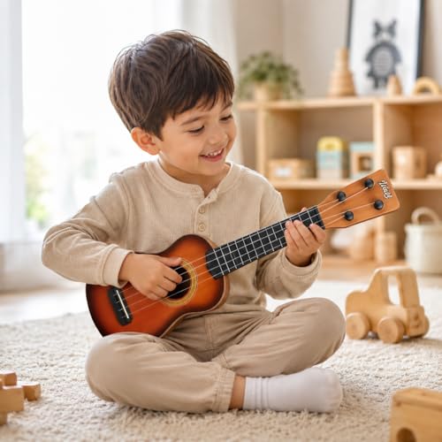 Ukulele Infantil Violão Infantil de Plástico Instrumento Musical Educativo para Crianças