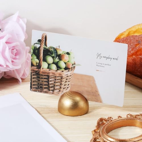 Round Table Number Stands, Modern Place Card Holders for Weddings, Parties, Events, Dinners, Elegant Gold Desk Decor, Stylish and Durable Tables Number Holders (12-Piece,Gold)